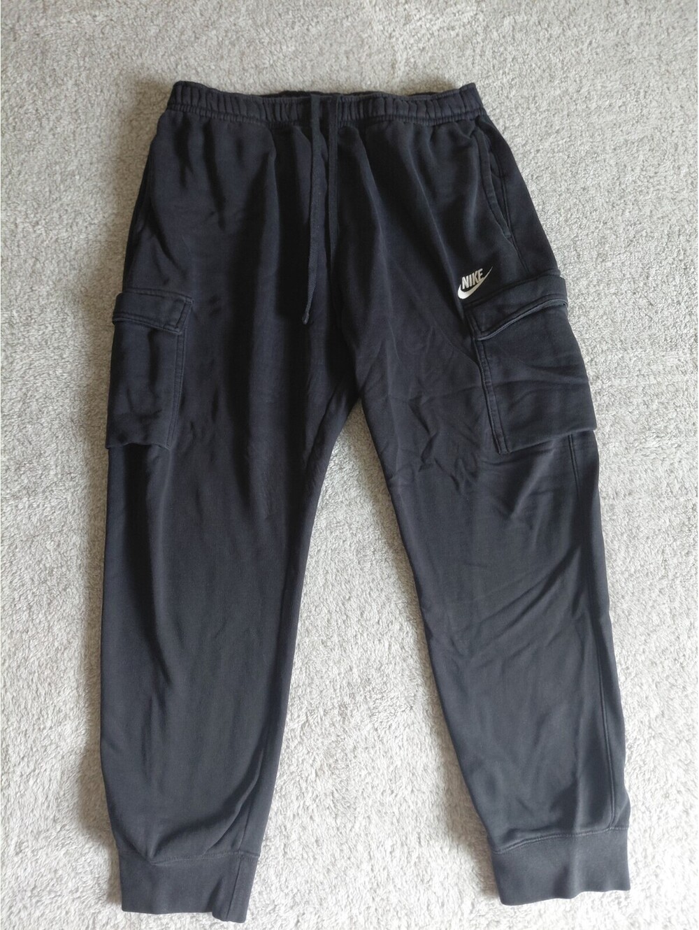 Nike Sportswear Club Fleece Joggers Cargo Sweatpants Mens Large Black